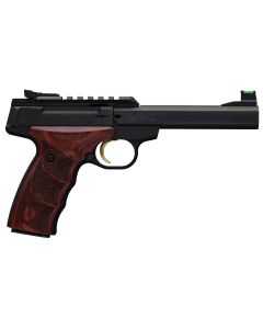 Browning 051533490 Buck Mark Plus 22 LR 10+1 5.50" Slab Side Barrel Matte Black Serrated Steel/Optic Ready Slide &amp; Aluminum Frame Rosewood Finger Grooved Ultragrip DX Grip