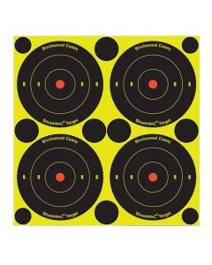 Birchwood Casey 34315 Shoot-N-C Reactive Target Self-Adhesive Paper Black/Yellow 3" Bullseye 12 Pack
