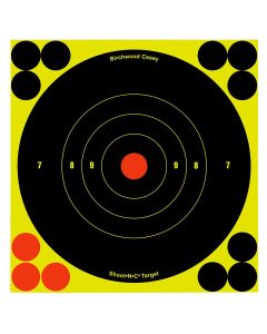 Birchwood Casey 34550 Shoot-N-C Reactive Target Self-Adhesive Paper Black/Yellow/Red 6" Bullseye 60 Pack