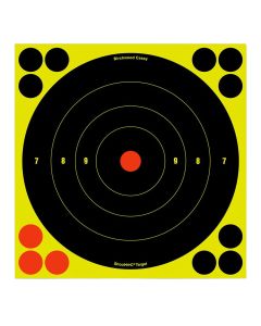 Birchwood Casey 34825 Shoot-N-C Reactive Target Self-Adhesive Paper Black/Yellow/Red 8" Bullseye 30 Pack