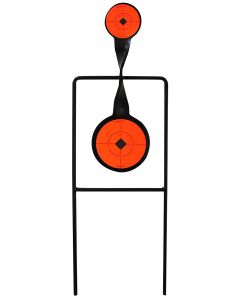 Birchwood Casey 46221 World of Targets Sharpshooter Rimfire Pistol/Rifle AR500 Steel Black/Orange Bullseye Illustration Impact Enhancement Motion