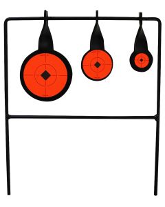 Birchwood Casey 46322 World of Targets Qualifier Rimfire Pistol/Rifle AR500 Steel Black/Orange Bullseye Illustration Impact Enhancement Motion