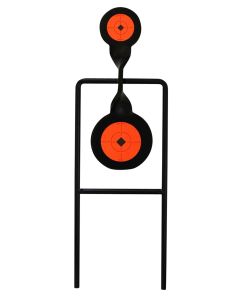 Birchwood Casey 46244 World of Targets Double Mag Handgun Black/Orange Steel Bullseye Standing