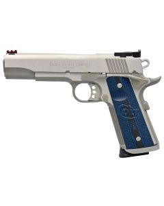 Colt Mfg O5070XE Gold Cup Trophy 45 ACP 8+1 5" Steel Barrel,Stainless Steel Serrated Slide &amp; Frame w/Beavertail, Competition Blue G10 Grips, Right Hand