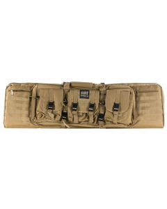 Bulldog BDT6043T BDT Tactical Double 43" Tan Nylon, 3 Accessory Pockets, Deluxe Padded Backstraps Lockable Zippers, Padded Internal Divider