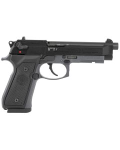 Beretta USA J90A192FSRF58 92FSRFull Size Frame 22 LR 10+1 5.30" Black Steel Barrel, Black Bruniton Serrated Slide, Sniper Gray Aluminum Frame w/Beavertail &amp; Picatinny Rail, Ambidextrous