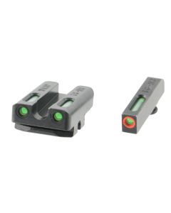 TruGlo TG13WA3PC TFX ProBlack | Green Tritium &amp; Fiber Optic Orange Outline Front Sight Green Tritium &amp; Fiber Optic Rear Sight
