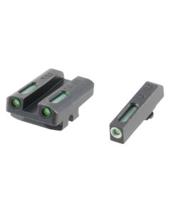 TruGlo TG13WA3A TFXBlack | Green Tritium &amp; Fiber Optic White Outline Front Sight Green Tritium &amp; Fiber Optic Rear Sight