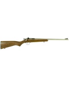 Crickett KSA3238 Youth22 LR 1rd 16.12" Stainless Steel Barrel, Fixed Front/Adjustable Rear Peep Sights, Walnut Stock w/11.5" LOP, Rebounding Firing Pin Safety