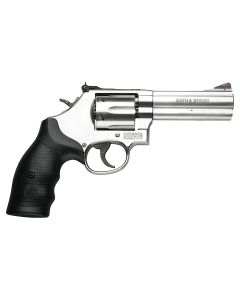 Smith &amp; Wesson 164222 Model 686357 Mag or 38 S&amp;W Spl +P Stainless Steel 4.12" Barrel, 6 Shot, Satin Stainless Steel L-Frame, Red Ramp Front/White Outline Rear Sights Internal Lock
