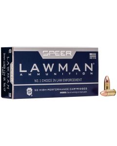 Speer 53824 Lawman Training Clean-Fire 9mmLuger 124gr Total Metal Jacket Round Nose 50 Per Box/20 Case
