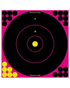 Birchwood Casey 34027 Shoot-N-C Reactive Target Self-Adhesive Paper Black/Pink 12" Bullseye 5 Pack