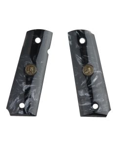 Pachmayr 62000 Custom Grip Black Simulated Pearl Panels for 1911 with Ambidextrous Safety