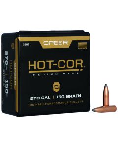 Speer 1605 Hot-Cor277Cal 150gr Spitzer Soft Point 100 Per Box/5 Case