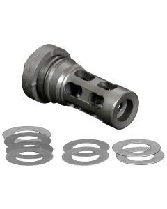 Yankee Hill 4302MB24A QD Light Tactical Muzzle Brake made of Black Finish Steel with 5/8"-24 tpi Threads for 30 Cal AR-Platform