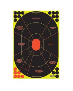 Birchwood Casey 34655 Shoot-N-C Reactive Target Self-Adhesive Paper Black/Yellow/Red 12"x18" Oval Silhouette 5 Pack