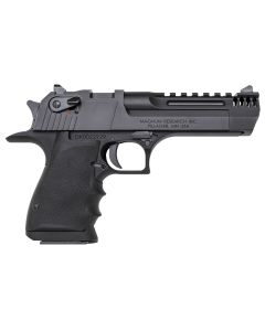 Magnum Research DE357L5IMB Desert Eagle L5 357 Mag 5" with Muzzle Brake 9+1 Black Hardcoat Anodized Aluminum Frame Black Carbon Steel Slide Black Hogue Wraparound Rubber Grip