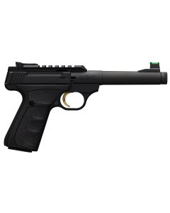 Browning 051534490 Buck Mark Plus Camper SR 22 LR 10+1 6" Steel Threaded Barrel, Matte Black Optic Ready/Serrated Steel Slide &amp; Aluminum Frame, Black Ultragrip FX Grips