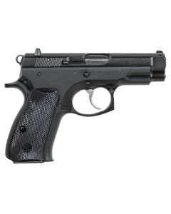 CZ-USA 01190 CZ 75 Compact 9mm Luger 10+1 3.75" Blued Steel Barrel, Black Serrated Steel Slide, Black Polycoat Steel Frame w/Beavertail, Black Polymer Grip