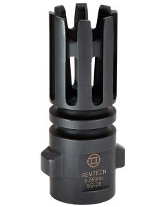 Gemtech 12145 Quickmounts Flash Hider Black Steel with 1/2"-28 tpi Threads &amp; 2.40" OAL for 5.56x45mm NATO AR-Platform
