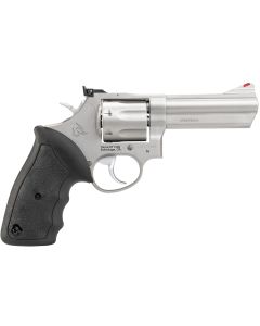Taurus 2660049 6638 Special +P/357 Mag 7 Shot 4" Barrel, Overall Matte Stainless Steel, Black Finger Grooved Rubber Grip