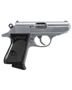 Walther Arms 4796001 PPK380 ACP 6+1 3.30" Stainless Steel Barrel, Matte Stainless Serrated Zinc Alloy Slide, Stainless Aluminum Frame w/Beavertail, Black Polymer Grip, Manual Thumb Safety