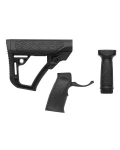 Daniel Defense 2810206145006 Collapsible Buttstock Pistol Grip/Vertical Foregrip AR-15 Black Polymer