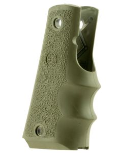 Hogue 45001 OverMolded Grip Cobblestone OD Green Rubber with Finger Grooves for 1911 Government