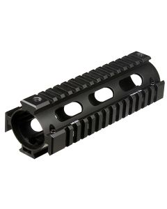 UTG Pro MTU001 Pro Quad Rail Handguard Drop-In Aluminum Black Anodized Hardcoat Picatinny Rail, For Carbine AR-15