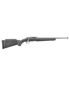 Ruger 8351 American RimfireFull Size 22 LR 10+1 18" Satin Stainless Threaded Barrel, Satin Stainless Scope Rail Receiver, Black Synthetic Adjustable Stock, Right Hand