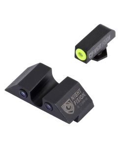 Night Fision GLK003007YGZ Tritium Night Sights For GlockGreen Tritium Yellow Outline Front Sight- Green Tritium Black Outline Rear Sight Glock 42/43/43X