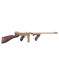 Thompson T150DTG 1927A-1 Deluxe 45 ACP Caliber with 16.50" Barrel, 20+1 Capacity (Stick), 50+1 Capacity (Drum), Titanium Gold Metal Finish, American Walnut Stock Wood Grip Right Hand