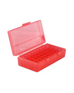 MTM Case-Gard P509M29 Ammo Box Flip-Top Multi Caliber Clear Red Polypropylene 50rd