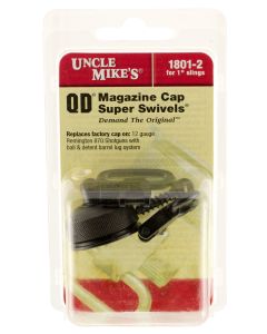 Uncle Mike's 18012 Mag Cap Swivel Set made of Steel with Blued Finish, 1" Loop Size &amp; Quick Detach Style for 12 Gauge Remington 870 &amp; 870 Youth Shotguns Includes Two Super Swivels