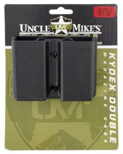 Uncle Mike's 51361 Kydex Double Mag Case Black Kydex Belt Clip 9mm Luger 40 S&amp;W Belts 1.75" Wide