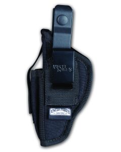 Uncle Mike's 70020 Sidekick Hip Holster IWB/OWB Size 02 Black Kodra Nylon Belt Clip Fits Med/Large DA Revolver Fits 3-4" Barrel Ambidextrous