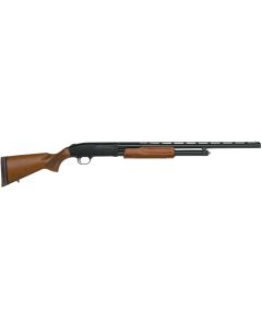 Mossberg 52132 500 Bantam Youth 12 Gauge Pump 3" 5+1 24" Blued Vent Rib Barrel, Blued Steel Receiver, Fixed Hardwood Stock, Right Hand, Accu-Set Chokes