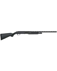 Mossberg 56420 500 All Purpose Full Size 12 Gauge Pump 3" 5+1 28" Matte Blued Vent Rib Barrel, Matte Blued Integral Scope Mount Steel Receiver, Fixed Black Synthetic Stock, Right Hand, Accu-Set Chokes