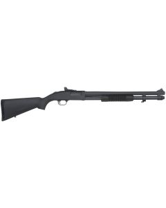 Mossberg 51663 590A112 Gauge Pump 3" 8+1 20" Black Parkerized Heavy-Walled Barrel, Black Parkerized Drilled &amp; Tapped Receiver, Black Fixed Synthetic Stock