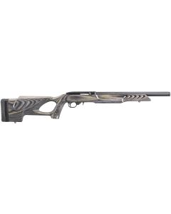 Ruger 21186 10/22 Target 22 LR 10+1 16.13" Threaded Satin Blued Alloy Steel Barrel With Aluminum Alloy Sleeve, Black Laminate Thumbhole Stock, Cross-Bolt Manual Safety