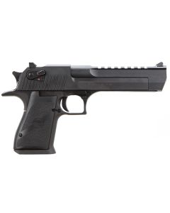 Magnum Research DE44 Desert Eagle Mark XIX 44 Rem Mag Caliber with 6" Picatinny Rail Barrel, 8+1 Capacity, Overall Black Finish Carbon Steel, Beavertail Frame, Serrated Slide &amp; Rubber Grip
