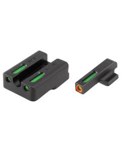 TruGlo TG13HP1PC TFX ProBlack | Green Tritium &amp; Fiber Optic Orange Outline Front Sight Green Tritium &amp; Fiber Optic Rear Sight