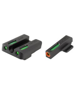 TruGlo TG13KA1PC TFX ProBlack | Green Tritium &amp; Fiber Optic Orange Outline Front Sight Green Tritium &amp; Fiber Optic Rear Sight