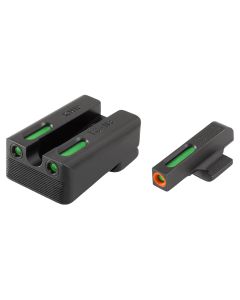 TruGlo TG13KM1PC TFX ProBlack | Green Tritium &amp; Fiber Optic Orange Outline Front Sight Green Tritium &amp; Fiber Optic Rear Sight