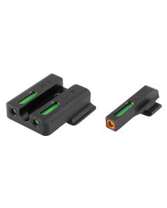 TruGlo TG13MP1PC TFX ProBlack | Green Tritium &amp; Fiber Optic Orange Outline Front Sight Green Tritium &amp; Fiber Optic Rear Sight