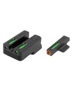 TruGlo TG13NV1PC TFX ProBlack | Green Tritium &amp; Fiber Optic Orange Outline Front Sight Green Tritium &amp; Fiber Optic Rear Sight