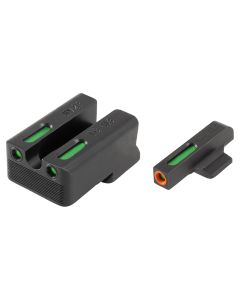 TruGlo TG13NV4PC TFX ProBlack | Green Tritium &amp; Fiber Optic Orange Outline Front Sight Green Tritium &amp; Fiber Optic Rear Sight