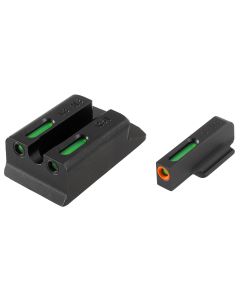 TruGlo TG13RS1PC TFX ProBlack | Green Tritium &amp; Fiber Optic Orange Outline Front Sight Green Tritium &amp; Fiber Optic Rear Sight