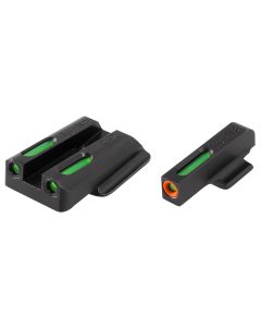 TruGlo TG13RS2PC TFX ProBlack | Green Tritium &amp; Fiber Optic Orange Outline Front Sight Green Tritium &amp; Fiber Optic Rear Sight