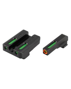 TruGlo TG13SG1PC TFX ProBlack | Green Tritium &amp; Fiber Optic Orange Outline Front Sight Green Tritium &amp; Fiber Optic Rear Sight